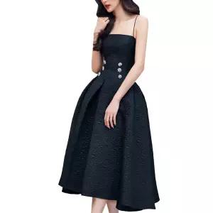 치마 원피스 여친 검정 큐빅날씬한 비딩 나시 OOTD3