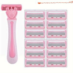 여성용 면도기 6겹 블레이드 다리 털 겨드랑이 칼 국경 간 스팟 수동