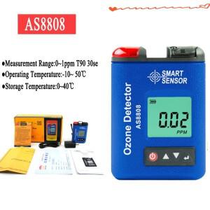 스마트 센서 AS8808 휴대용 클립형 디지털 오존 감지기 O3 가스 농도 모니터 테스터 분석기(알람 기능 포함