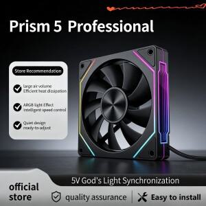 LDPCSJ 프리즘 4RS 120mm ARGB 케이스 팬(인피니티 미러 디자인 포함) 마더보드 동기화 4PIN PWM CPU Venti