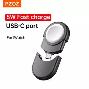 PZOZ 휴대용 무선 충전기 워치 시리즈 11 10 9 8 7 6 5 SE 울트라 2 3 iWatch USB 타입 C 자석 충전