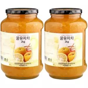 고려에프디 꿀 유자차 4Kg(2kg x 2병)
