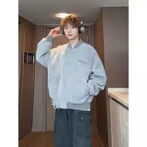 가을 빈티지 남성 야구 하이넥 재킷 숏 데일리 블루종항공 점퍼 PU가죽 다올3
