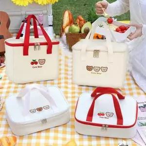 [셀러에이드]귀여운 소풍 런치 도시락 보온 보냉 가방 은박 도시락 아이스박스