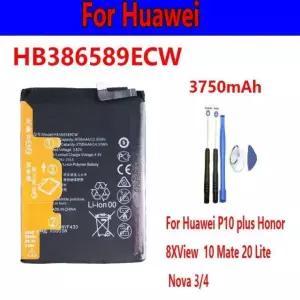 배터리 HB386589ECW 3750mAh P10 8X View 10 V10 Mate 20 Nova 3/4 + 도구