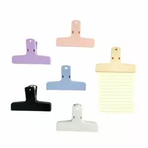 D 사무용 메모 집게 종이 고정 클립 6Color