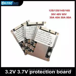 30A 40A 50A 80A 12S 13S 14S 16S 36V 48V 60V Lifepo4 리튬 이온 배터리 보호 보드 밸런스 3.7V 3.2V 에너지