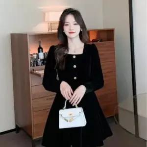 티 드레스 벨벳 미니 원피스 캐주얼 FREE 큐트 치마