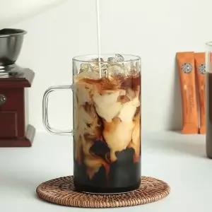 홈카페 글라스 내열 유리컵 650ml 1p 손잡이유리잔 (W86D19F)