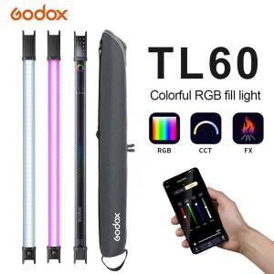 카메라 리모컨 고독스 TL60 RGB 튜브 조명 사진 핸드헬드 라이트 스틱 앱 원격 제어 비디오 영화 브이로그