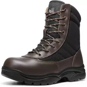 남성용 안전 산업 및 건설 군용 스틸 토 부츠 미끄럼 방지 ASTM F2413-18 TROOPER-STL