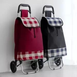 심플체크 접이식 핸드카트 핸드캐리어 시장가방 접이식웨건 (WA85E1F)