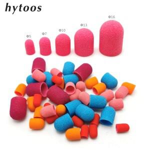 50Pcs 플라스틱 샌딩 캡 네일 드릴 액세서리 페디큐어 케어 연마 모래 블록 발 큐티클 고무 그립 도구 제거