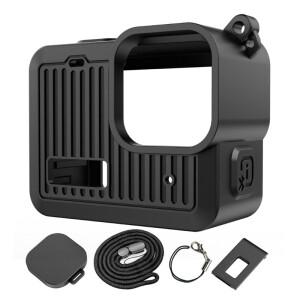 카메라 리모컨 GoPro HERO 4K 카메라 액세서리 보호 케이스 하우징 고무 실리콘 쉘 + 렌즈 캡 스트랩