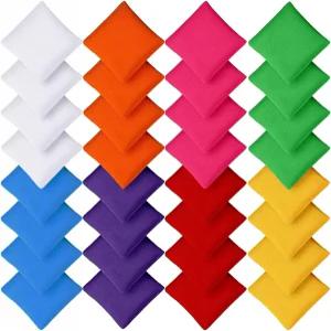 CACASO 32피스 스몰 빈백 던지기용 미니 컬러풀 콘홀 나일론 핸드 토스 게임 패밀리 어소시에이트