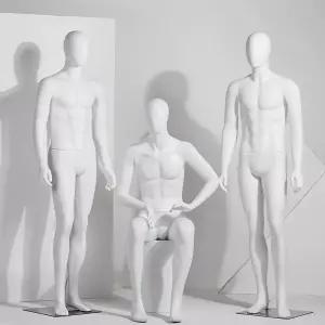 성인 남성 남자 매장 화이트 의류 전신 마네킹 서있는 반팔 단체티 쿨 교회 기능성 긴팔
