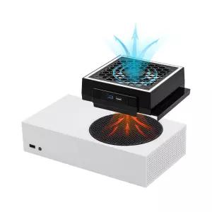 Xbox Series S용 맥바젤 냉각 팬 RGB LED 디스플레이 저소음 추가 USB 포트 2개 S 콘솔 전용 3단계 조절