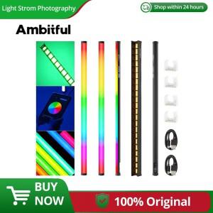 카메라 충전기 AMBITFUL A2 플러스 2500K-8500K RGB 튜브 라이트 풀 컬러 LED 비디오 스틱 CRI 95+ TLCI 97
