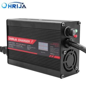 카메라 충전기 50.4V 5A 충전기 스마트 알루미늄 케이스는 12S OLED 디스플레이 리튬 이온 리포 배터리 고