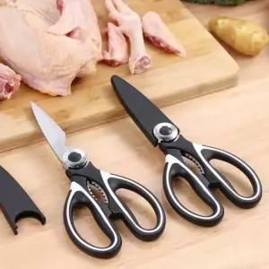 고급 스텐 주방가위 톱니 칼날 다용도 강력한 뼈가위 식가위 캠핑도구 (WD63DFA)