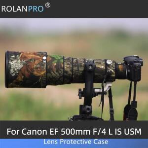 캐논호환 EF 500mm F/4 L IS USM 렌즈 보호 슬리브 용 ROLANPRO 위장 레인 커버 후드 캡용
