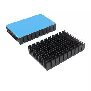 Awxlumv 2PCS 블랙 알루미늄 방열판 열전도성 접착 테이프 2.36x1.57x 0.44/60x40x11mm 냉각용 VRM 쿨러