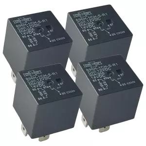 4팩 896H-1CH-S-R1 자동차 릴레이 12V 50A 5핀 SPDT 미니 ISO 밀봉 및 저항 0.250인치 퀵 커넥트 -