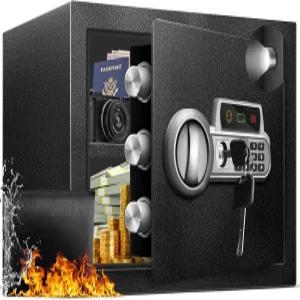 Fdsutvit 금고 1.5Cu Ft 방화 가방 및 디지털 전자 키패드가 있는 스틸 안전 잠금 상자 센서 라이트 탈착식
