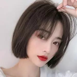 옆머리 똑딱이 부분가발 다크브라운 앞머리 헤어피스 (HSJ-WC3E723)