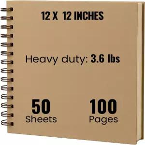 모던 샵 스크랩북 앨범 하드커버가 있는 엑스트라 두꺼운 크래프트 페이퍼 - 12 x 250 gsm 50장