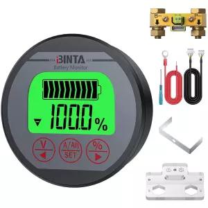 션트 8-120V 0-500A 전압계 전압 전류계 백라이트 방수 배터리 모니터 자동차 RV 모터홈 골프 카트 트럭