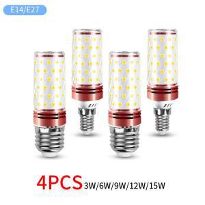 LED 옥수수 전구, E27, E14, 220V, 110V, 램프, 샹들리에, 촛불 조명, 홈 데코, 4 개