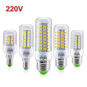 AC 220V E14 E27 LED 옥수수 전구 24 36 56 72 5730SMD Lampada 가정용 샹들리에 스포트라이트 교체 할로겐
