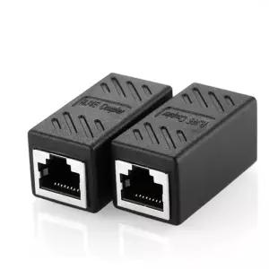 랜커플러 랜선 커플러 분배기 2팩 RJ45 이더넷 케이블 LAN 커넥터 인라인 Cat7Cat6Cat5e 연장 어댑터 암-암