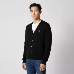 아미 패세라배송 남성 하트 로고 메리노 울 가디건 BFHKC111 KN0025 001