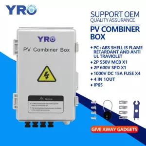 YRO 스트링 태양광 패널 PV 550V 가정용 와이어 키트 IN 야외 박스 시스템 OU 4 In 1 Out 550V