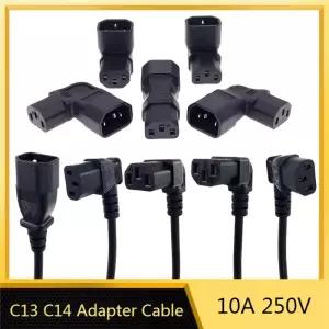IEC60320 C13 각도 변환기 연장 케이블 C14 PDU 위로 직각 전원 남성 여성 AC 코드