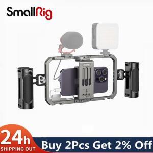 SmallRig 핸드헬드 사진 촬영용 손잡이가 있는 범용 휴대폰 케이지, 스마트폰 비디오 리그 키트, 영화 제작