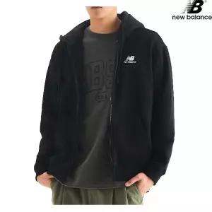 [하프클럽/셀러허브_아웃도어]뉴발란스 NBMDD41013-BK 에센셜 기모 후드집업 남녀공용 후드집업 후드티