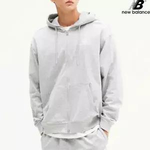 뉴발란스 NBMDE21013-MG 에센셜 싱글메쉬 후드집업 세미오버핏 남녀공용 후