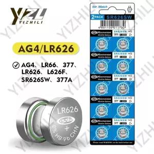1.55V AG4 LR66 377 L626F SR626SW 377A 시계 전자 운동 선물용 100 기존 배터리 버튼