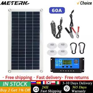 300W 태양광 플렉시블 패널 키트 12 24V 스위치 USB 충전 인터페이스 컨트롤러가 있는 보드 RV 자동차용