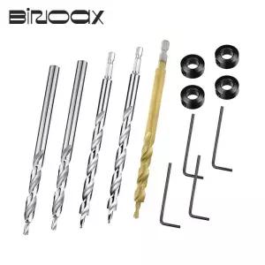 Kg 포켓 홀 드릴 지그 가이드 9mm 용 스톱 칼라 및 렌치가있는 Binoax 로케이터 트위스트 비트