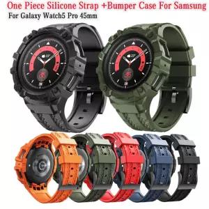 삼성 Watch5 프로 손목 밴드에 대한 45mm 원 실리콘 스트랩 범퍼 보호 케이스 클래식 스포츠 Bandh