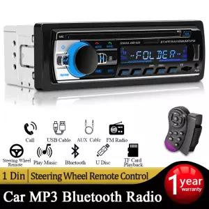 자동차 라디오 1 din 스테레오 플레이어 디지털 블루투스 MP3 60Wx4 FM 오디오 음악 USB/SD 대시 AUX 입력