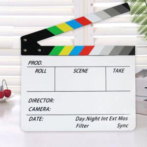 다채로운 감독의 보드 영화 Clapperboard 크리 에이 티브 소품 공예 사진 나무 온라인 저장소 컷 J4E4