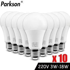 10pcs LED 전구 램프 E27 AC220V 240V 실제 전원 18W 15W 12W 9W 6W 3W Lampada 스포트라이트 테이블 조명