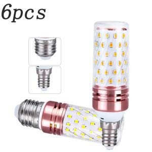 6pcs E27 E14 3W 6W 9W 12W 15W SMD2835 Led 촛불 전구 AC220V 110V 에너지 절약 따뜻한/차가운 흰색 LED
