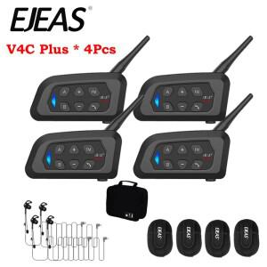 4PCS EJEAS V4C PLUS 이어폰 축구 심판 인터콤 헤드셋 1500M 전이중 블루투스 5.1 회의 인터폰 방수