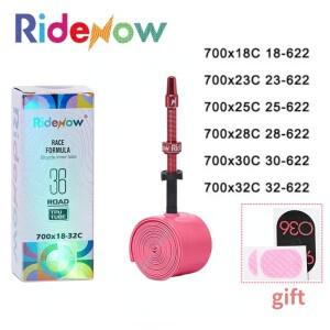Ridenow 금속 노즐 Tpu 내부 튜브 700X 18 25 28 32C 자전거 내부 타이어 초경량 36g 외부 스레드 자전거